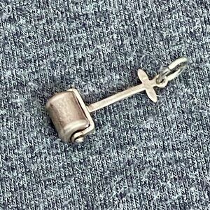 Vintage Sterling Silver Moveable Charm Garden/Lawn roller